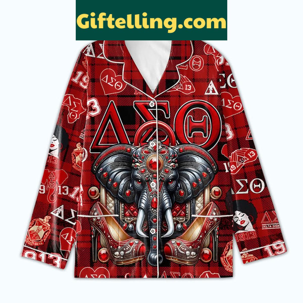 delta-sigma-theta-deltaversary-christmas-pajamas-for-the-queen-3 Delta Sigma Theta Deltaversary Christmas Polyester Pajamas Set