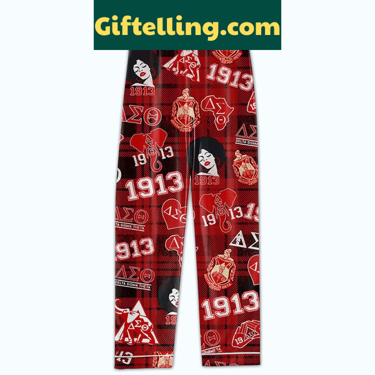 delta-sigma-theta-deltaversary-christmas-pajamas-for-the-queen-4 Delta Sigma Theta Deltaversary Christmas Polyester Pajamas Set