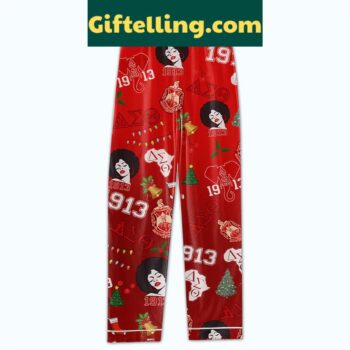 Delta Sigma Theta Merry Christmas Soror 2024 Polyester Pajamas Set photo