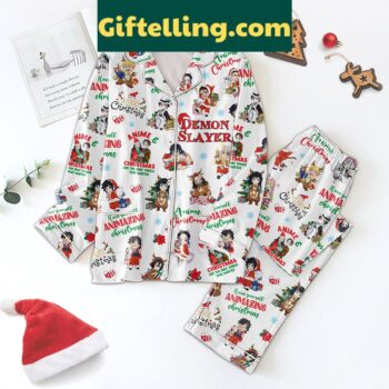 Demon Slayer Anime Christmas Silk Pajamas Set