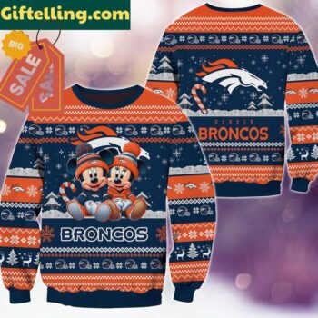 Denver Broncos NFL Mickey Minnie Ugly Christmas Sweater