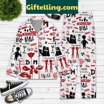 Depeche Mode Playing The Angel Polyester Pajamas Set, full-body view