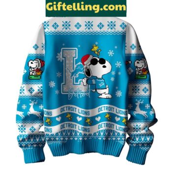 Detroit Lions Peanuts Snoopy Ugly Sweater Christmas Gift for NFL Fans