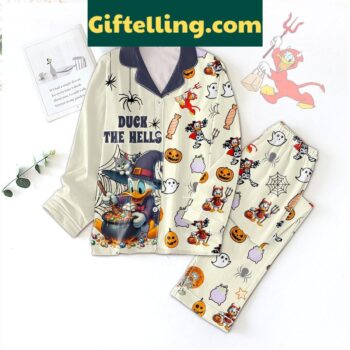 Disney Halloween Duck The Hell Donald Duck Polyester Pajamas Set