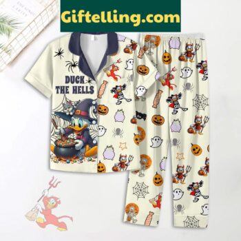 Disney Halloween Duck The Hell Donald Duck Polyester Pajamas Set