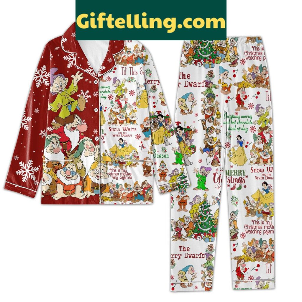 Disney Snow White and the Seven Dwarfs Merry Dwarfs Christmas Pajamas Set for kids and adults