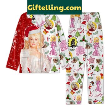 Dolly Parton In Dolly We Trust 2024 Christmas Polyester Pajamas Set
