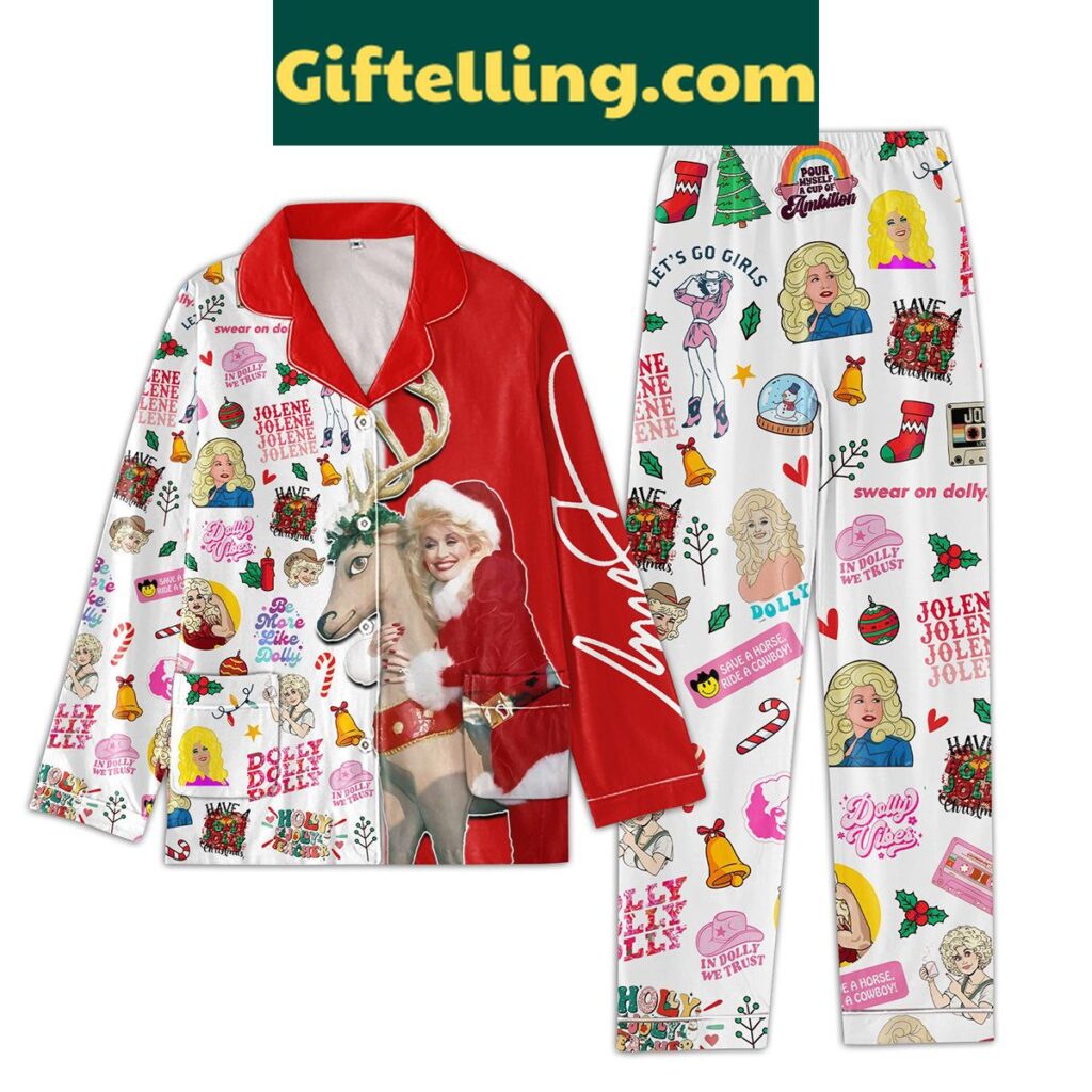 Dolly Parton Be More Like Dolly Christmas Pajamas Set for women