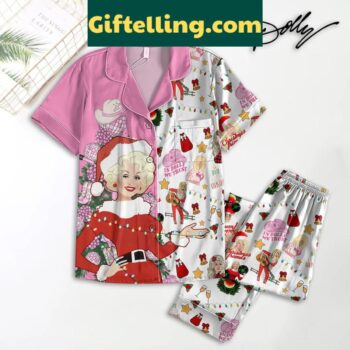 Dolly Parton In Dolly We Trust Christmas Friends Polyester Pajamas Set