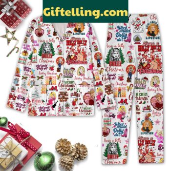 Dolly Parton Christmas Pajamas Set featuring What Would Dolly Do design