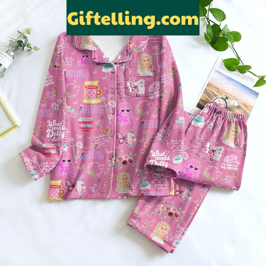 Dolly Parton You Look Into My Eyes And Light Those Dreamy Eyes Pajamas Set