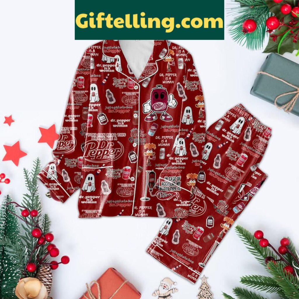 Dr. Pepper Christmas Polyester Pajamas Set