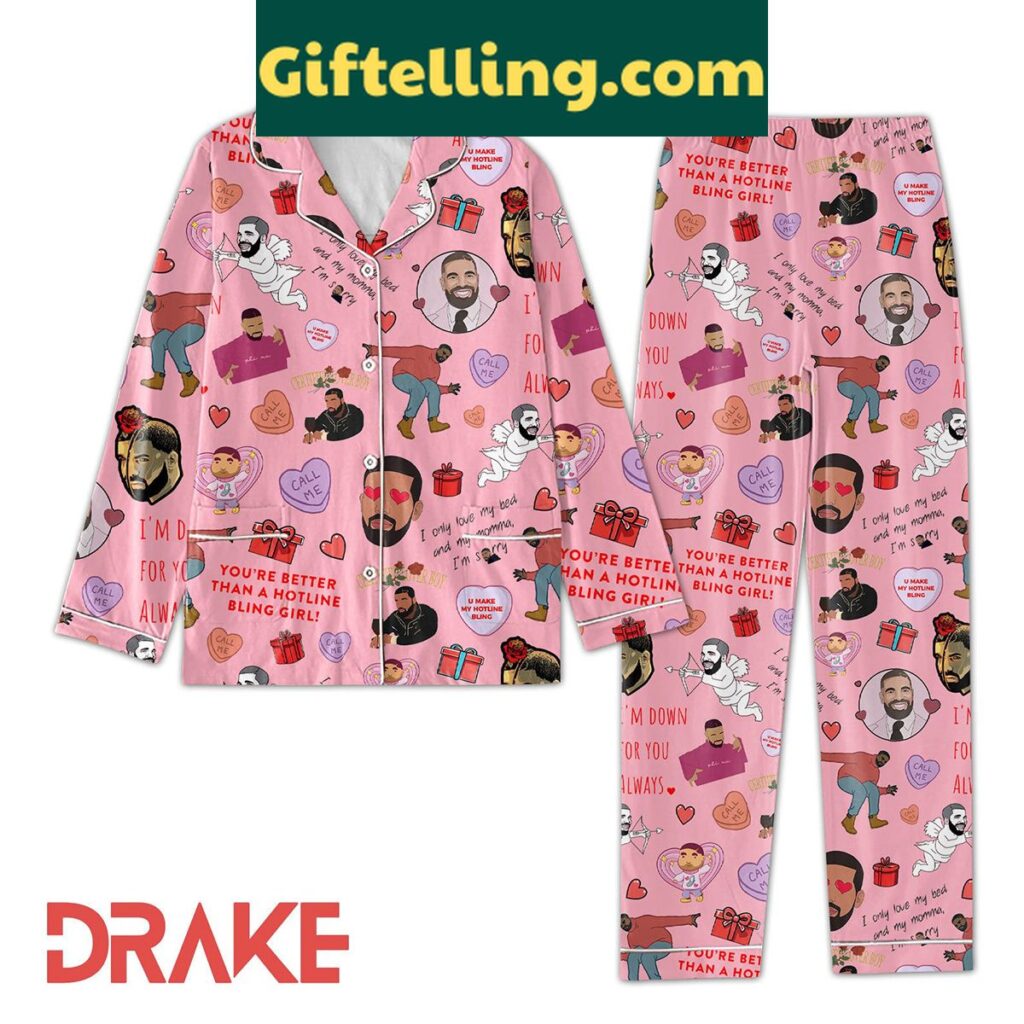 Drake Hotline Valentine Polyester Pajamas Jumpsuit