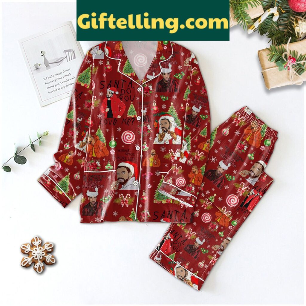 Drake Santa Do You Love Me Christmas Pajamas Set