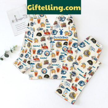 Dutch Bros It's All Good Celebrate Christmas Polyester Pajamas Set