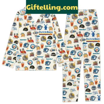 Dutch Bros It's All Good Celebrate Christmas Polyester Pajamas Set