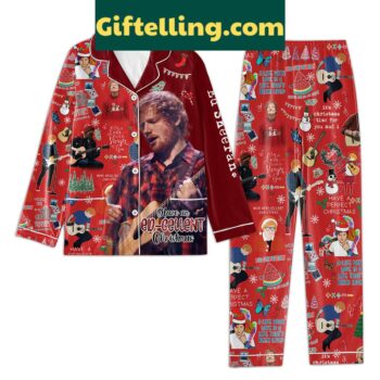 Ed Sheeran Christmas Pajamas Set, festive holiday pajamas with Ed Sheeran's name and design