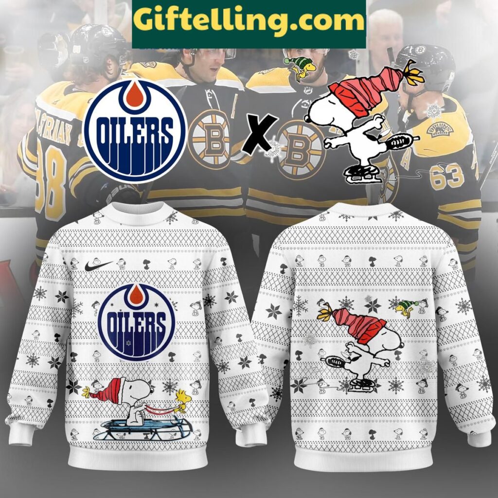 Edmonton Oilers Snoopy Ugly Sweater, NHL Christmas Gift