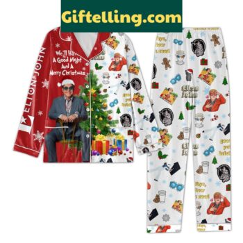 Elton John Christmas Polyester Pajamas Set