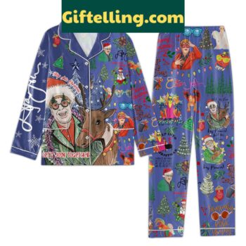 Elton John Christmas pajamas set with Step Into Christmas Let's Join Together design