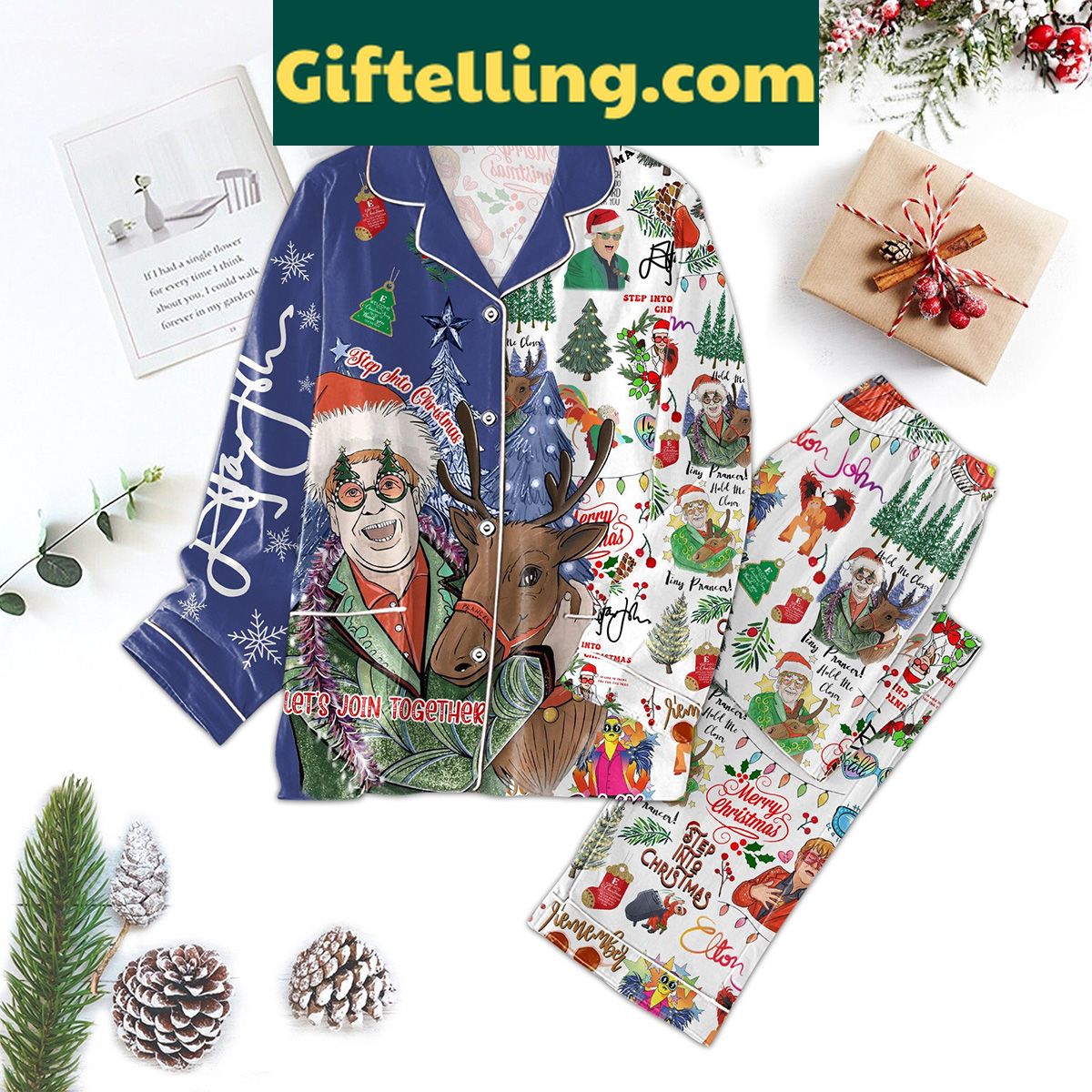 elton-john-rocket-man-merry-christmas-pajamas-set-for-the-ultimate-fan-2 Elton John Rocket Man Merry Christmas Pajamas Set