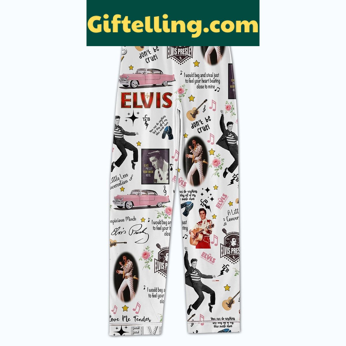 elvis-presley-dont-be-cruel-polyester-pajamas-set-for-fans-2 Elvis Presley Don't Be Cruel Polyester Pajamas Set for Men and Women