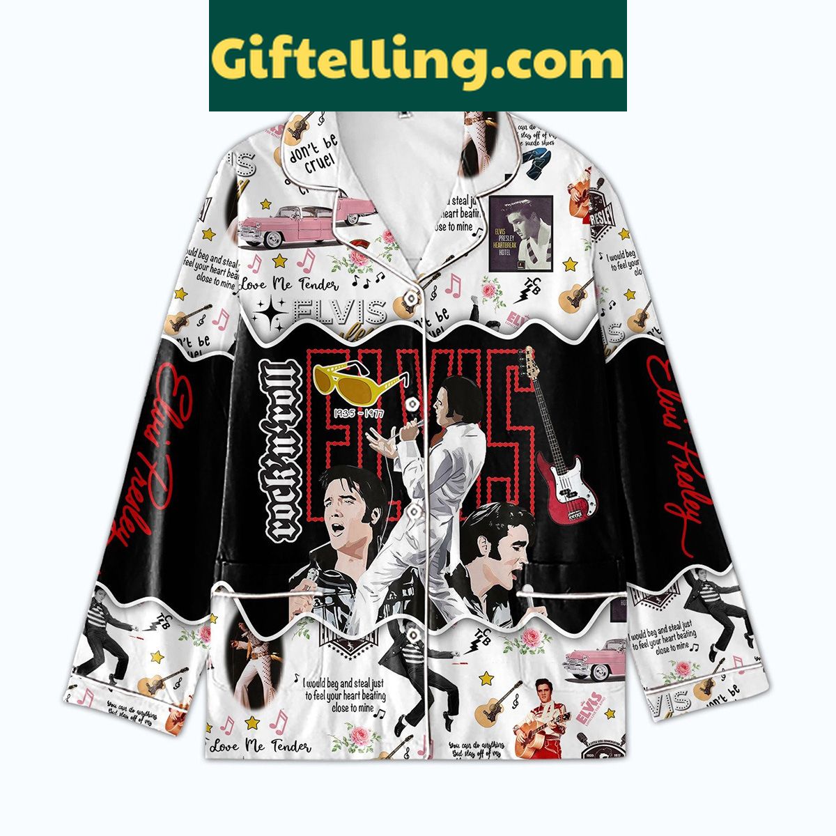 elvis-presley-dont-be-cruel-polyester-pajamas-set-for-fans-3 Elvis Presley Don't Be Cruel Polyester Pajamas Set for Men and Women