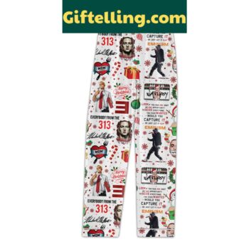 Eminem Merry Christmas B-Rabbit Slim Shady Polyester Pajamas Set