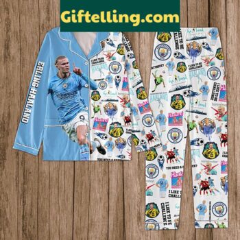 Erling Haaland Manchester City Soccer Polyester Pajamas Set