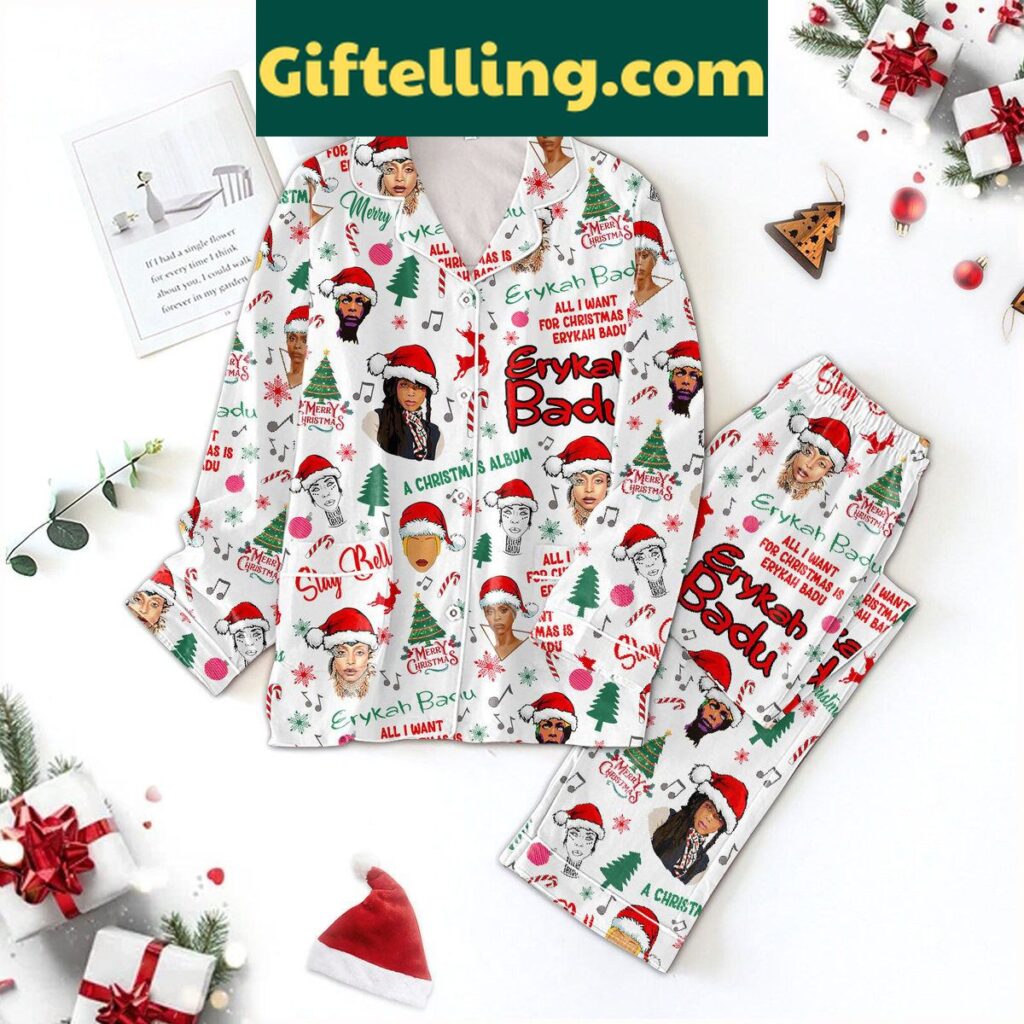 Erykah Badu Christmas Album Polyester Pajamas Set