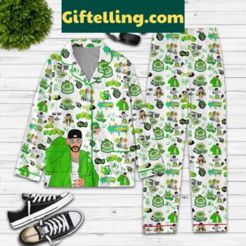 Feid Frexxo Green Love Fan Polyester Pajamas Set - Polyester Pajamas for Women
