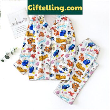 Finding Nemo themed kids pajamas set with Marlin and Dory characters