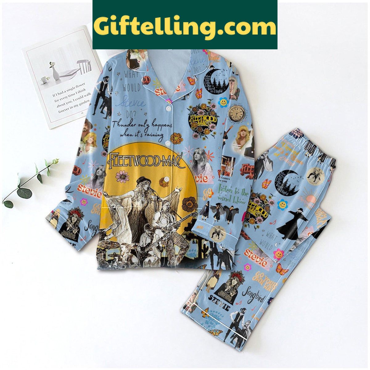 fleetwood-mac-thunder-only-happen-when-its-raining-pajamas-set-music-inspired-sleepwear-2 Fleetwood Mac Thunder Only Happen When It's Raining Pajamas Set
