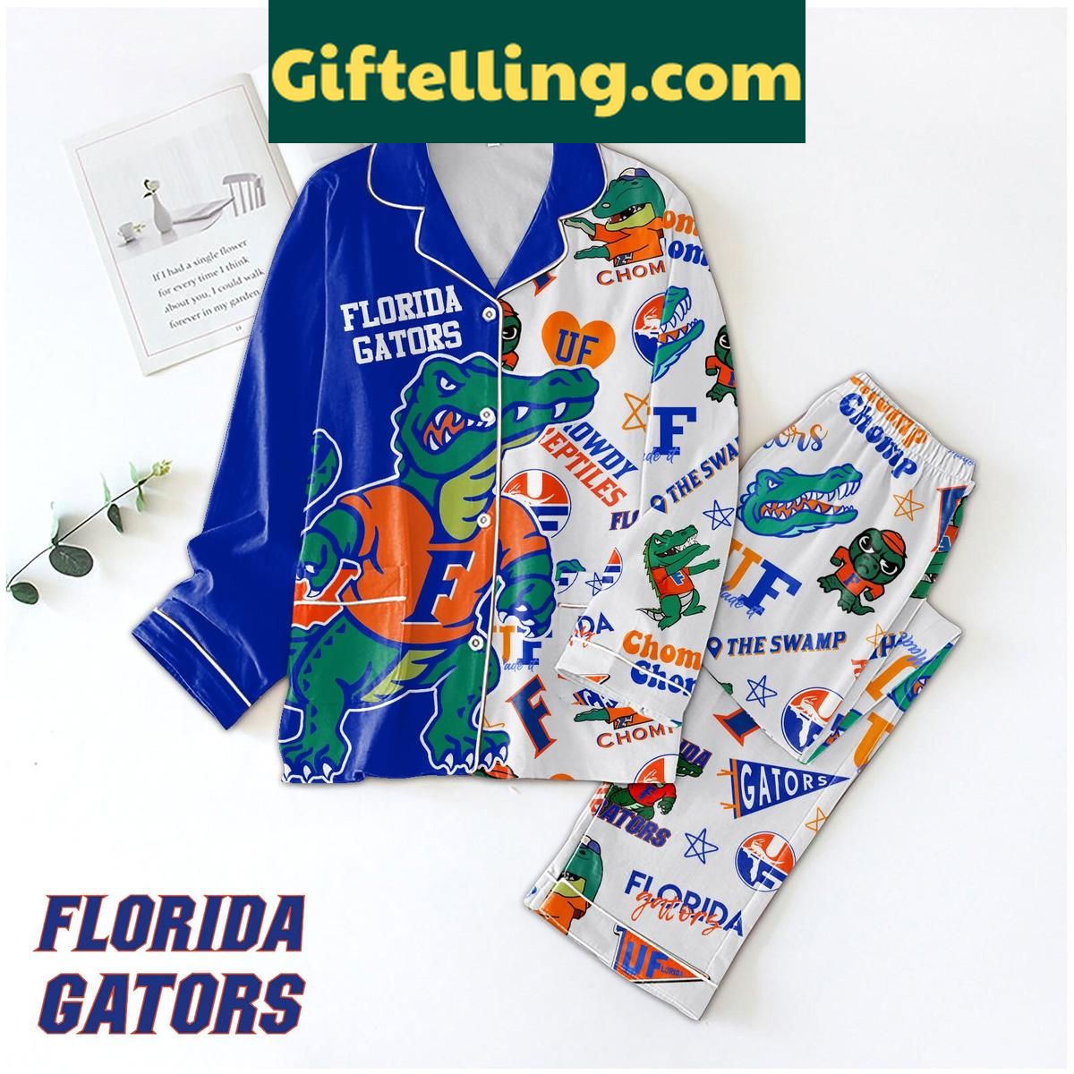Florida Gators Fowdy Reptiles The Swamp Polyester Pajamas Set Florida Gators Fowdy Reptiles The Swamp Polyester Pajamas Set