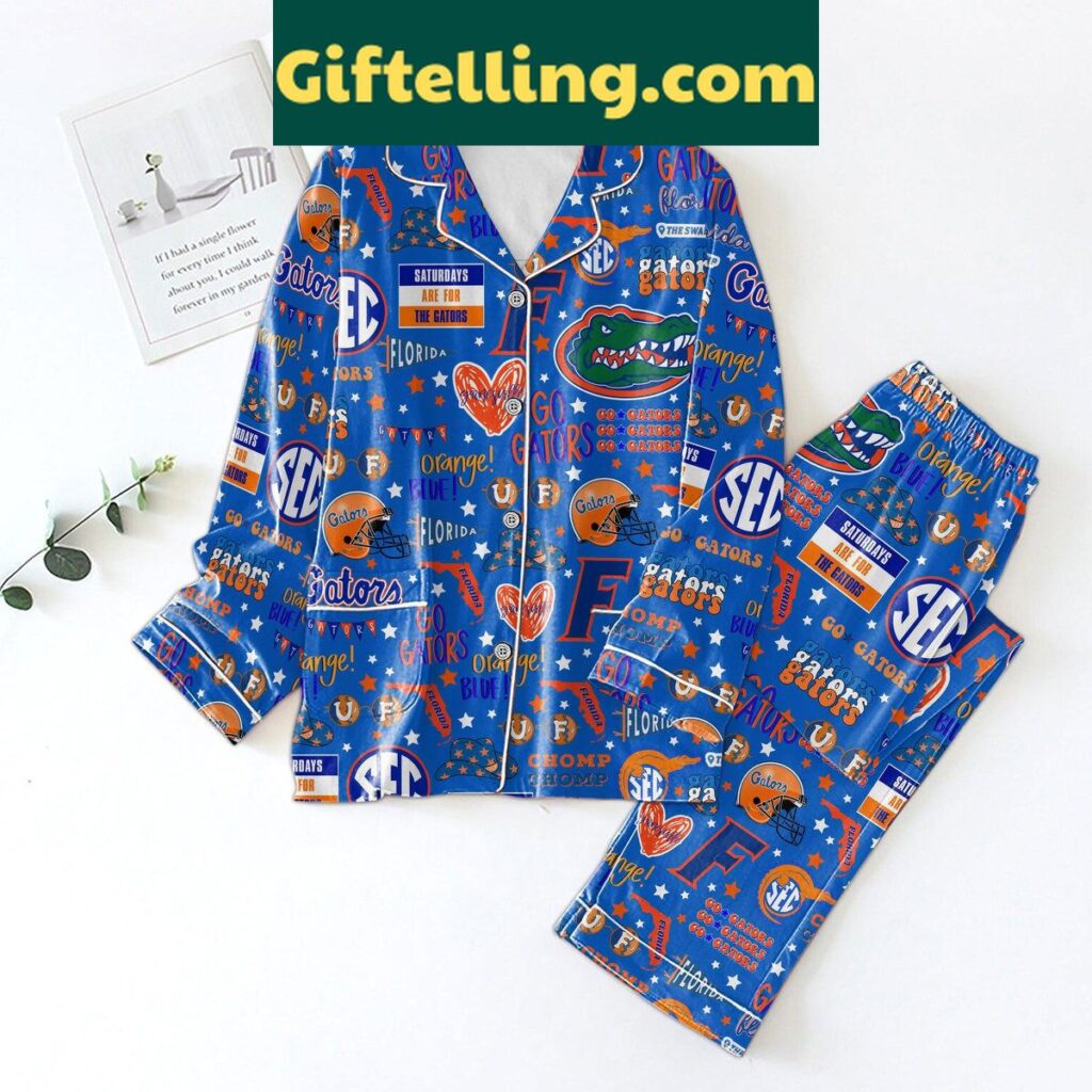 Florida Gators Orange Blue Go Gators Pajamas Set for men