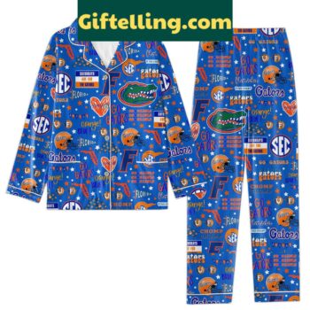 Florida Gators Orange Blue Go Gators Pajamas Set for men