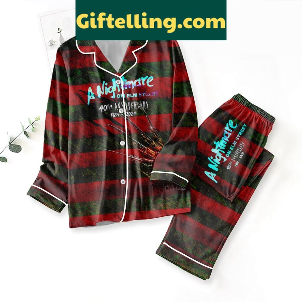 Freddy Krueger Halloween Polyester Pajamas Set, front view