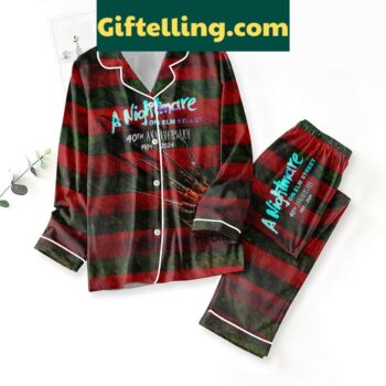 Freddy Krueger Halloween Polyester Pajamas Set, front view