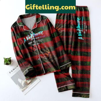 Freddy Krueger Halloween Polyester Pajamas Set, front view