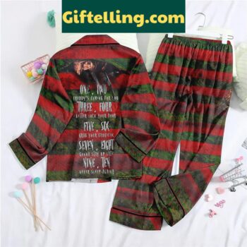 Freddy Krueger Halloween Polyester Pajamas Set, front view