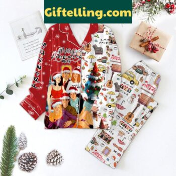 Friend Merry Friendsmas Merry Christmas Polyester Pajamas Set