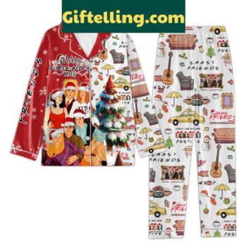 Friend Merry Friendsmas Merry Christmas Polyester Pajamas Set