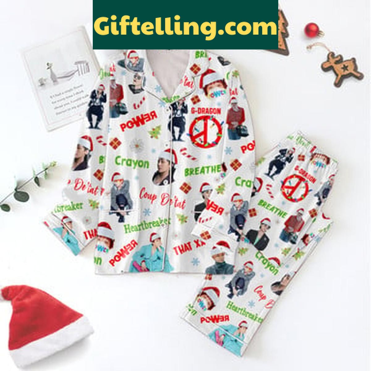 G-Dragon Merry Christmas Crayzon That XX 2024 Polyester Pajamas Set G Dragon Merry Christmas Crayzon product image showing design and team colors