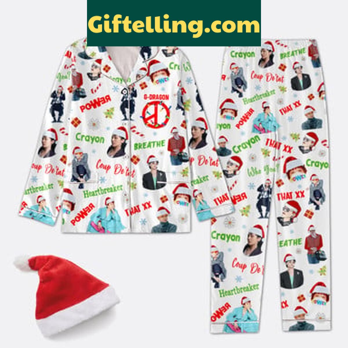 G-Dragon Merry Christmas Crayzon That XX 2024 Polyester Pajamas Set G Dragon Merry Christmas Crayzon product image showing design and team colors
