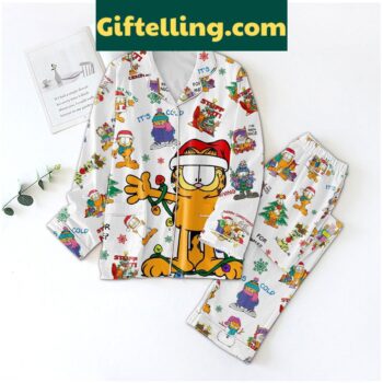 Garfield Merry Christmas Pajamas Set with cartoon cat design