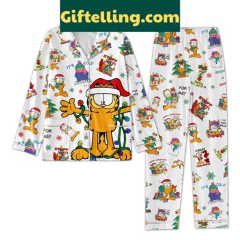 Garfield Merry Christmas Pajamas Set with cartoon cat design