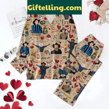 Garth Brooks Miss You Valentine Polyester Pajamas Set, featuring country music-inspired design