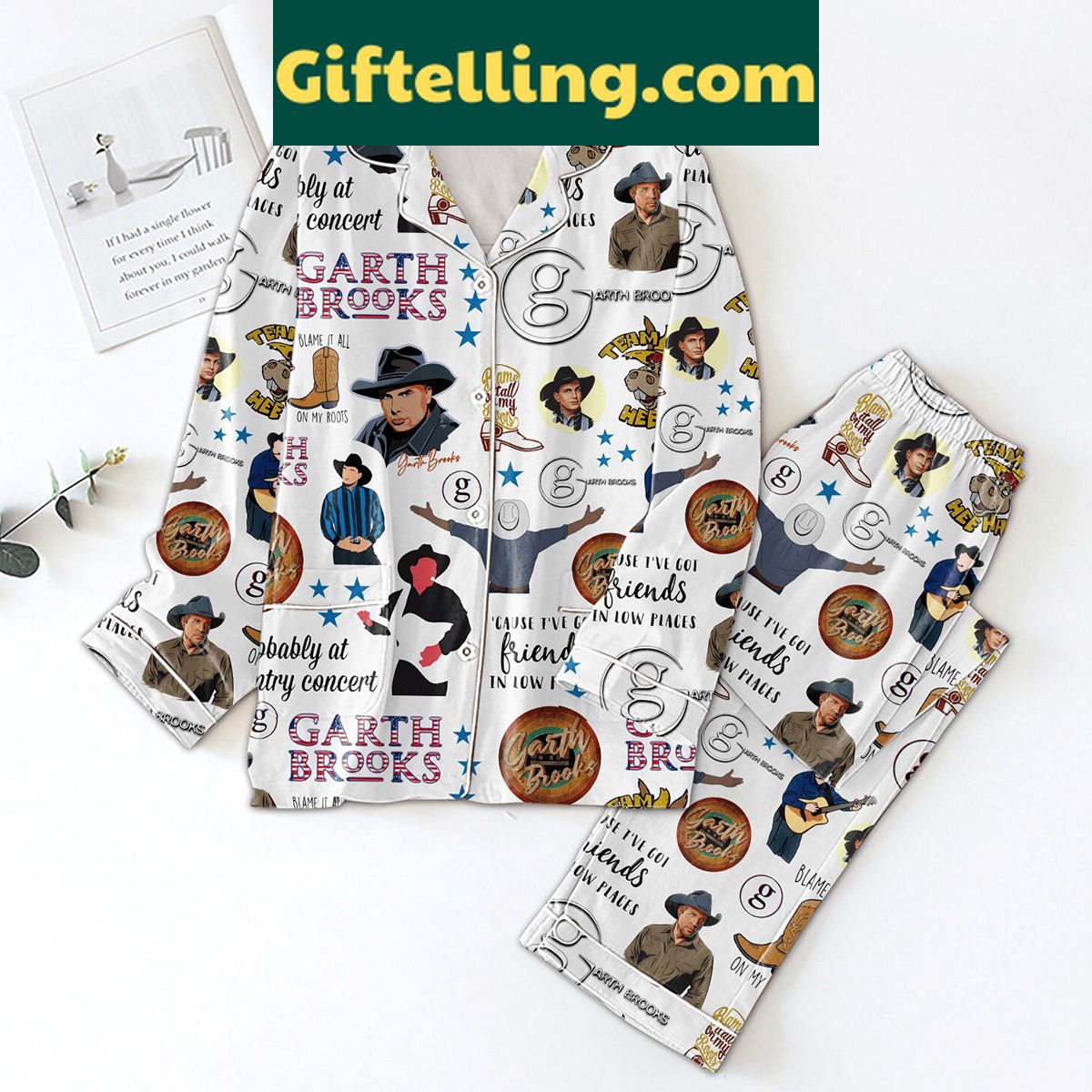 garth-brooks-pajamas-set-because-ive-got-friends-in-low-places-2 Garth Brooks Because I've Got Friends In Low Places Pajamas Set