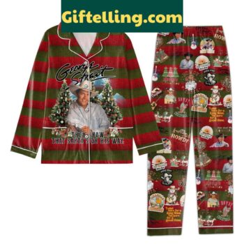 George Strait Christmas They Know That Santa Is On His Way Polyester Pajamas Set