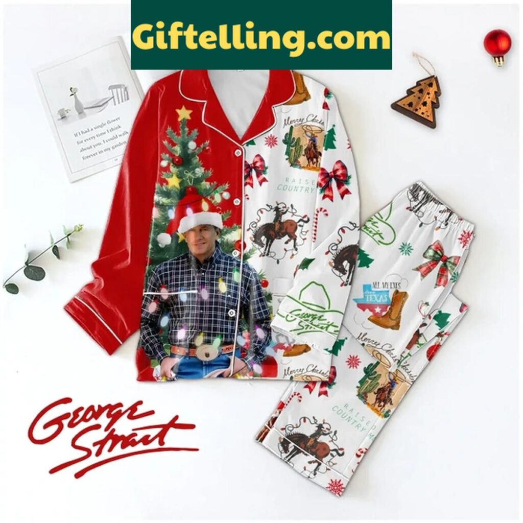 George Strait Christmas Polyester Pajamas Set